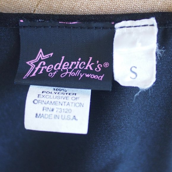vtg 90s FREDERICKS of HOLLYWOOD Black Long Slinky Sexy Nightgown Dress USA S EUC - Picture 8 of 8